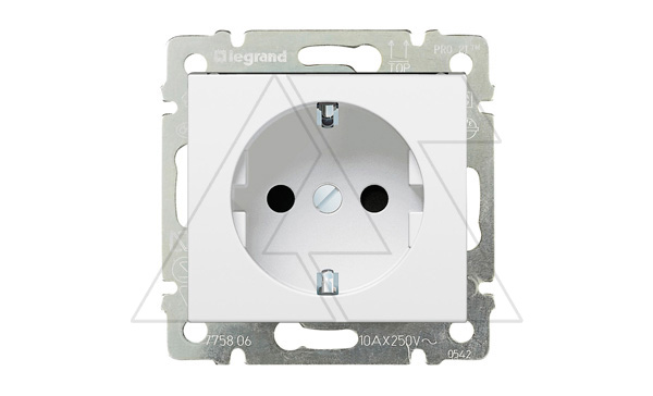 Valena - Розетка 2P+E нем. стд., белая