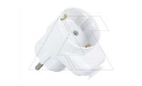Вилка с розеткой 2P+E 16A, 250V, белый