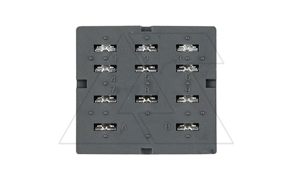 Цоколь SEB11-P, 2CO/3CO, 15A(300V), для печатных плат, черный, для REH, RUC, RUC-M, RPW, RM, 62.31, 62.32, 62.33