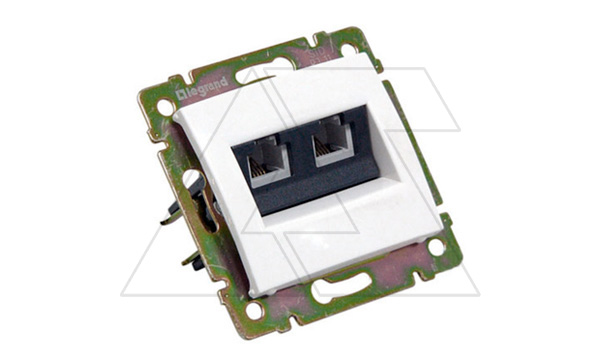 Valena - Розетка телеф. 2хRJ 11 4 конт., белая