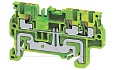 Клемма защитного проводника CPG1.5/3 /3,5x56,1mm, push-in, 3 присоед., 1,5(max 2,5)mm2, желто-зеленая от интернет-магазина amperkin.by