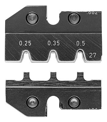 Плашка опрессовочная под штекер MQS, 0.25 / 0.35 / 0.5 мм, AWG 24 / 22 / 20, кол-во гнёзд: 3 (KNIPEX