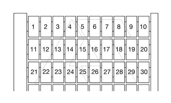 RC610 "1-100" Маркировка для клемм шириной 6мм (карта 100шт)