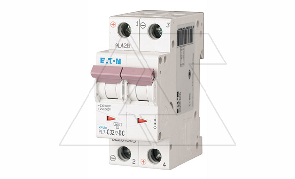 Авт. выключатель PL7-C32/2-DC, 2P, 32A, хар-ка C, 10kA, 250VDC, 2M