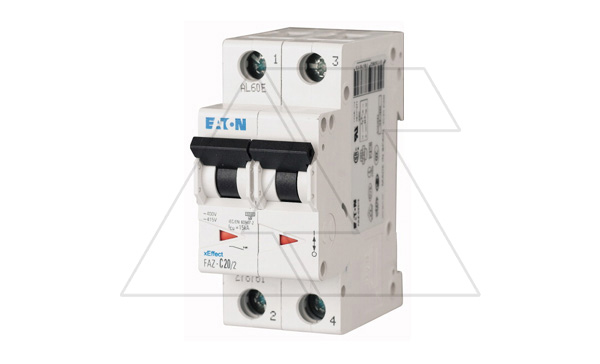 Авт. выключатель FAZ-C20/2, 2P, 20A, хар-ка C, 15kA, 2M