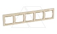 Valena - Рамка 5 постов верт/гориз, слоновая кость/золото от интернет-магазина amperkin.by
