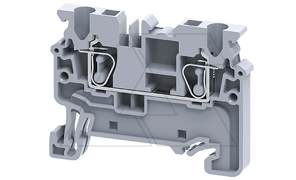 Клемма проходная CX2.5 /5x50mm, пружинная, 2 присоед., 2,5(max 4)mm2, 24A, 1000V, серая
