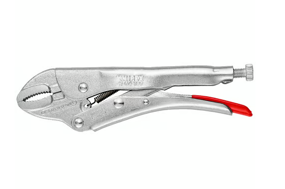 Зажим ручной с фиксацией, размеры под круг 30 мм, под квадрат 20 мм, под ключ 30 мм, L-250 мм, оцинк (KNIPEX)