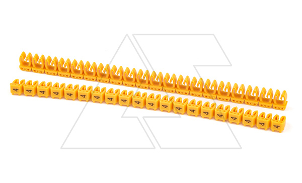 Маркировка кабельная KE2 d=1,5...2,5mm - «4» (желтый) упак.500 шт