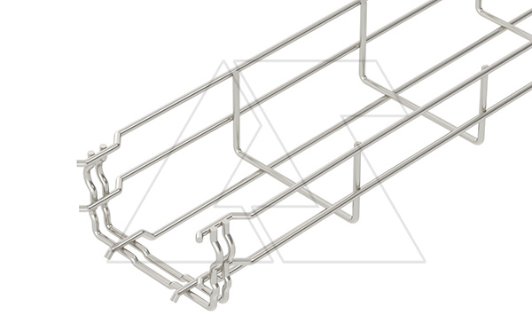 Лоток GRM 55 100 VA4301 проволочный, быстрый монтаж, Ø3.9мм, 55Х100Х3000мм (ВХШХД), нерж. сталь