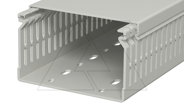 Перфокороб LK4 N 60100, органайзер для шкафов, 60 x 100 мм (глубина х ширина крышки), L=2000мм, RAL 7030 серый