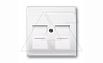 Basic 55 - Лицевая панель для двойной информационной розетки с полем для надписи (белый) от интернет-магазина amperkin.by