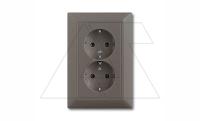 Basic 55 - Розетка 2x2P+E нем. стд. (шато-черный)