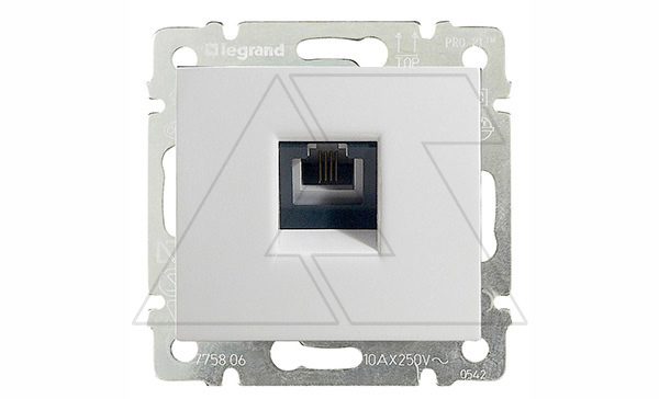 Valena - Розетка телеф. 1хRJ 11 4 конт., белая