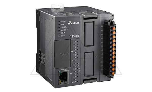 Программируемый логический контроллер AS320T-B, 8DI, 12TO(NPN), 24VDC, 128K шагов, 2xRS485, USB, microSD, Ethernet