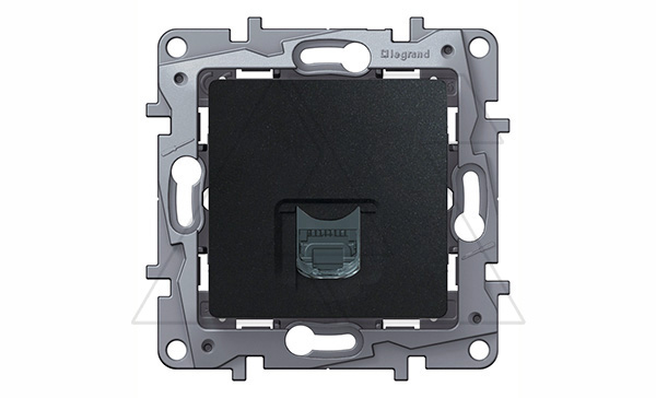 Etika - Розетка 1хRJ-45 UTP CAT6 (антрацит)