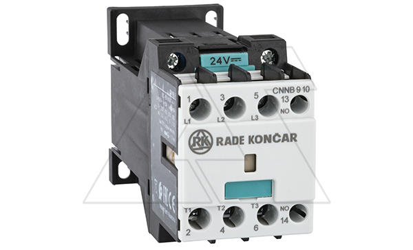 Контактор CNNB 9 10, 24VDC, 3P, 9A/(25A по AC-1), 4.5kW(400VAC), 1NO, Uk=24VDC