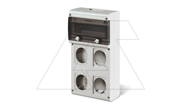 Щит комбинированный навесной BLOCK4, 11M + 4x 70x87(84x106), 212x415x111mm, IK08, IP66, серия BLOCK