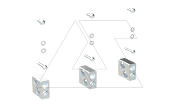 Выводы передние FC CuAl для медных/алюм. кабелей 2x120...240mm2 для XT6, к-т 3шт. внутренние с изолир. крышками силовых выводов HTC 3P 60mm