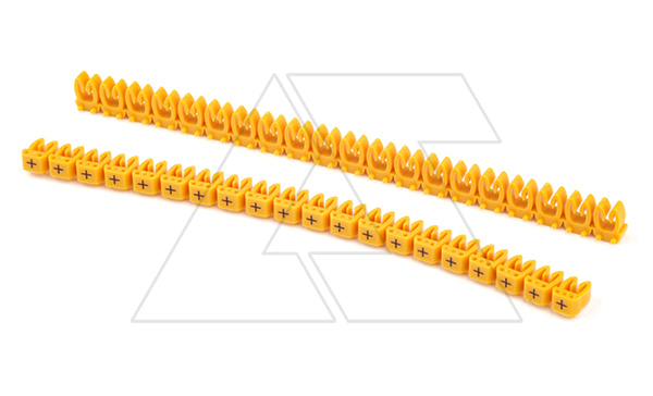 Маркировка кабельная KE2 d=1,5...2,5mm - «+» (желтый) упак.200 шт