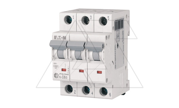 Авт. выключатель HL-C6/3, 3P, 6A, хар-ка C, 4.5kA, 3M