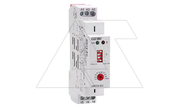 Реле времени GRT8-EC-A230, 1CO, 10A(250VAC), 230VAC/24VAC/DC, 100ms_10d, задержка на включение/ отключение, 1M