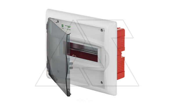 Щит встраив. ECO BOX 1x8M, N/PE 2x 2x16+5x10mm2, дымчатая пласт. дверь, белый RAL9003, 240x300x102mm, IP40 (стикерованный)