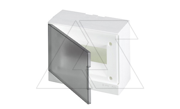 Щиток навесной ABB Basic E BEW402208, 8M, прозр. серая дверь, 63A, IP40, 230x180x102mm, 2хPEN-шина (стикерованный)