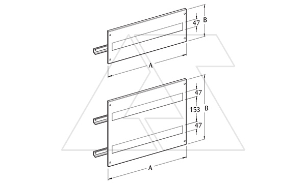 Панель для модульного оборудования 1х35М, 200х676мм (ВхШ), RAL 7035