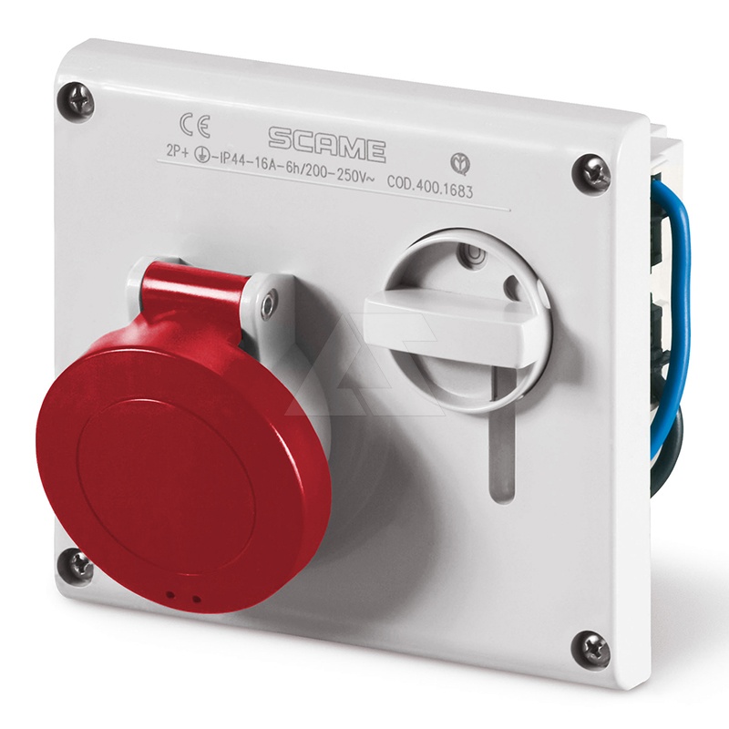 Разъем пром. силовой CEE встраиваемый, гнездо, с блокировкой, 32A, 3P+N+E 6h, 346_415VAC 50/60Hz, уст. 136x125mm, IP44, серия OMNIA