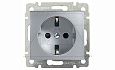 Valena - Розетка 2P+E нем. стд., алюминий от интернет-магазина amperkin.by