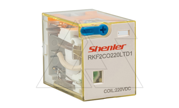 Реле RKF2CO220LTD1, 2CO, 12A(250VAC/30VDC), 220VDC, мех. индикация, тест-кнопка с блокировкой,  диод +A1/-A2, LED