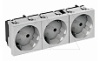 Розетка STD-D3 AL3, 3х2P+E нем.ст., со смещением контактов 33°, пруж. зажимы, защ. шторки (алюминий) от интернет-магазина amperkin.by