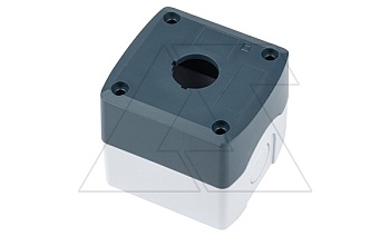 Корпус для поста кнопочного, пластик, серый/черный, 71x71x65,5mm, 1 место, IP65