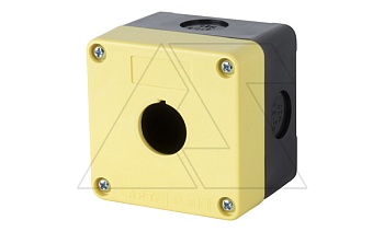 Корпус для поста кнопочного, пластик, желтый /черный, 1  место, 72.5×72.5×58.5mm, IP65