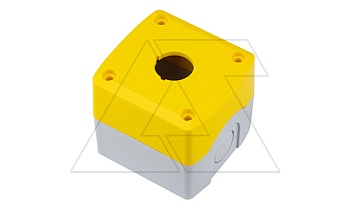 Корпус для поста кнопочного, пластик, желтый/черный, 71x71x65,5mm, 1 место, IP65