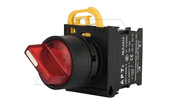 Переключатель PB3E, красный, 0-I, фиксация, 1NO, 6A 230VAC/24VDC, с подсветкой без LED, 22mm, IP65