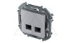 Inspiria - Розетка 2хRJ-45 UTP CAT5E (алюминий) от интернет-магазина amperkin.by