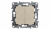 Etika - Выключатель двухклавишный с подсветкой (сл.кость)