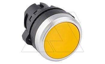 Головка кнопки плоской, желтая, без фикс., IP65