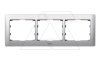 Galea Life - Рамка Metallic на 3 поста горизонтальная, Brushed Aluminium