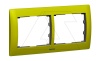Galea Life - Рамка Metallic на 2 поста горизонтальная, Magic Green