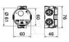 Подрозетник UG 46-GS одиночный, 650°С, Ø64мм, h=46мм, для спл. стен, с винтами, черный, полипропилен от интернет-магазина amperkin.by