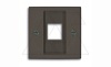 Basic 55 - Лицевая панель с суппортом для 1-го разьема Modular Jack (шато-черный) от интернет-магазина amperkin.by