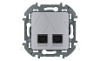 Inspiria - Розетка 2хRJ-45 UTP CAT5E (алюминий) от интернет-магазина amperkin.by