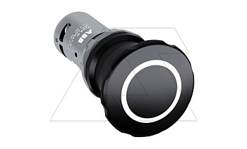 Кнопка CE4P-10B-11 аварийной остановки, черная, разбл. вытягиванием, 1NO+1NC, 1A, IP66, пластик, 22mm