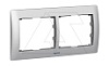 Galea Life - Рамка Metallic на 2 поста горизонтальная, Brushed Aluminium от интернет-магазина amperkin.by