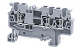 Клемма проходная CX2.5/3 /5x62,5mm, пружинная, 3 присоед., 2,5(max 4)mm2, 24A, 1000V, серая от интернет-магазина amperkin.by