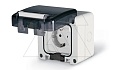 Розетка накладная SCHUKO 2P+E 16A/250V, со шторками, M95(95x95mm), IP66, серия PROTECTA от интернет-магазина amperkin.by