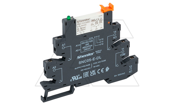 Реле интерфейсное RNC1CO060 с колодкой SNC05-E-DL, винтовой зажим, 1CO, 6A(250VAC), 230VAC/DC, LED, W=6.2mm